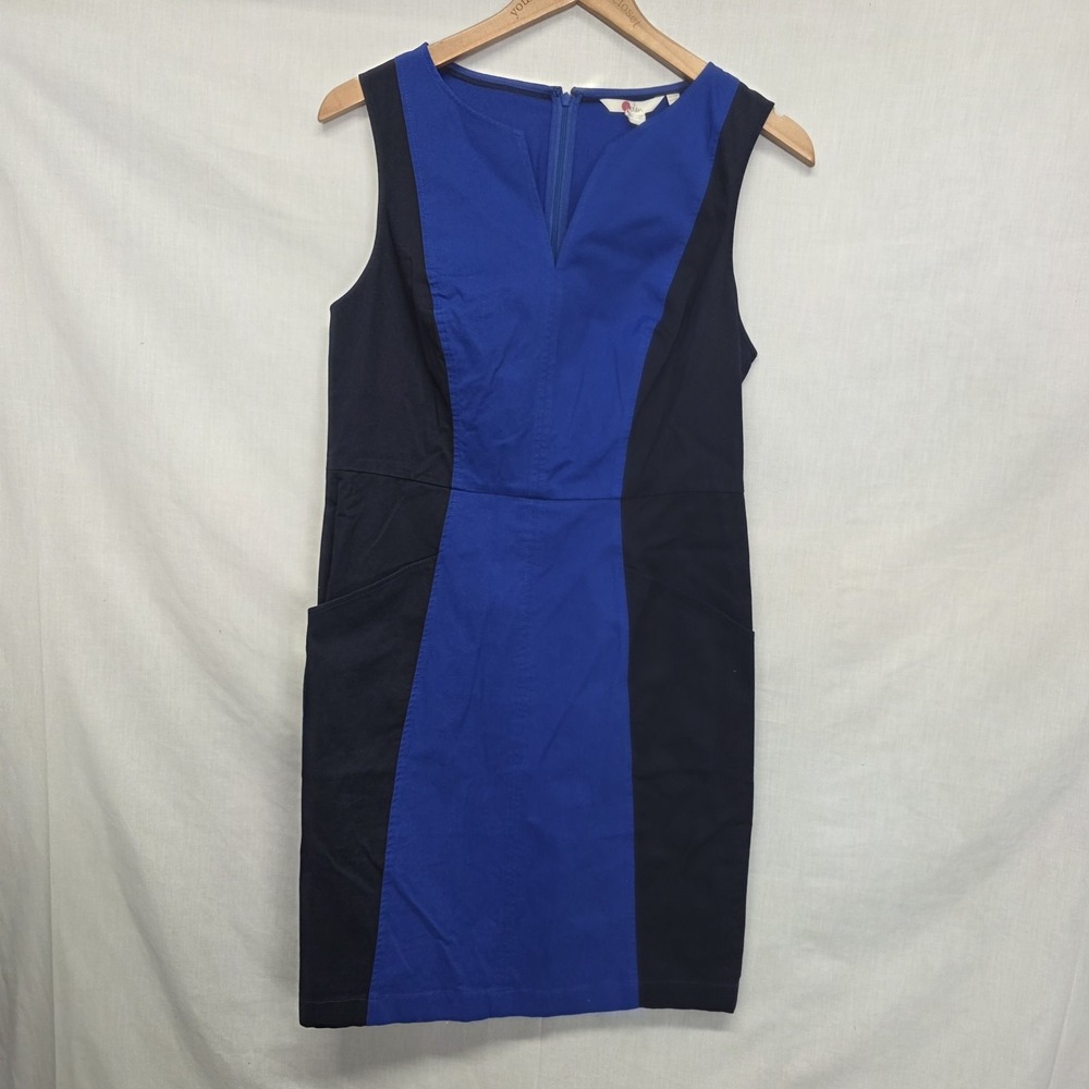 BODEN Helena Chino Dress BLUE Colorblock Blue Sleeveless Womens Size 8R